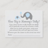 Blue Elephant Baby shower Hoe groot is mama's buik Contactkaartje (Voorkant)