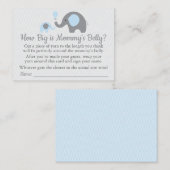 Blue Elephant Baby shower Hoe groot is mama's buik Contactkaartje (Voorkant / Achterkant)