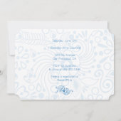 Blue Elephant Baby shower Invitation Kaart (Achterkant)