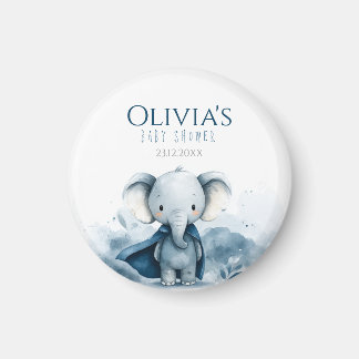 Blue Elephant Baby shower Magnet