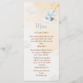 Blue Elephant Baby Shower Menu Card Cloud Stars (Voorkant)