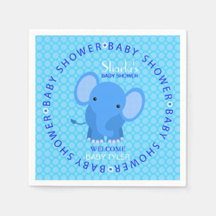 Blue Elephant Baby shower Papieren servetten