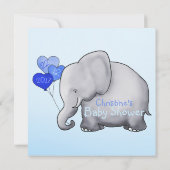 Blue Elephant Baby shower Poem Competition Game Kaart (Achterkant)