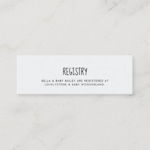 Blue elephant Baby shower registerkaart invoegen Mini Visitekaartje