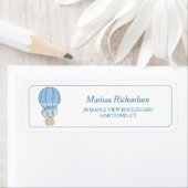 Blue Elephant Baby shower Retour Adres Label (Insitu)