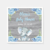 Blue Elephant Baby shower servetten (Voorkant)