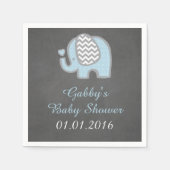 Blue Elephant Baby shower servetten (Voorkant)