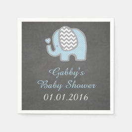 Blue Elephant Baby shower servetten