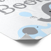Blue Elephant Baby shower Sign the Guest Book Sign Poster (Hoek)