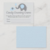 Blue Elephant Baby shower Snoep Gissing spel Visitekaartje (Voorkant / Achterkant)