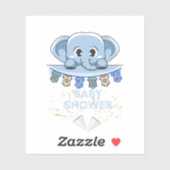 Blue Elephant baby shower Sticker (Vel)