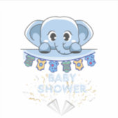 Blue Elephant baby shower Sticker (Voorkant)