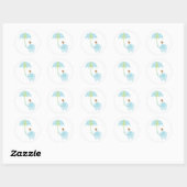 Blue Elephant Baby shower Stickers (Vel)