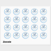 Blue Elephant Baby shower Stickers – Waterverf Sa (Vel)