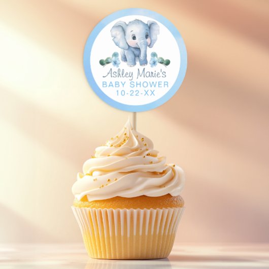 Blue Elephant Baby shower Stickers – Waterverf Sa