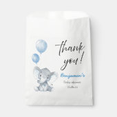 Blue Elephant Baby Shower Thank You Bags Bedankzakje (Voorkant)
