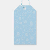 Blue Elephant Baby Shower Thank You Tag Cadeaulabel (Achterkant)