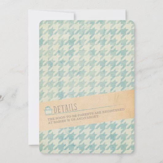  Blue Elephant Baby Shower Uitnodigingen (Achterkant)