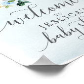 Blue Elephant Baby shower Welcome Sign Poster (Hoek)