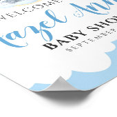 Blue Elephant Baby shower Welcome Sign Poster (Hoek)