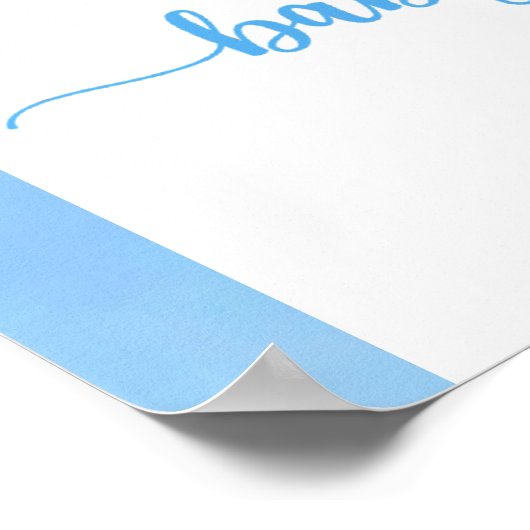 Blue Elephant Baby shower Welkomstbord – Watercolo Poster (Hoek)