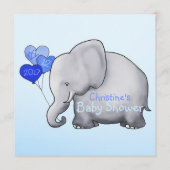 Blue Elephant Baby shower Words of Advice for Baby Advieskaart (Achterkant)