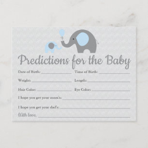 Blue Elephant Baby voorspellingen Kaarten Baby sho