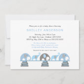 Blue Elephant Baby's eerste Baby shower Kaart (Voorkant)