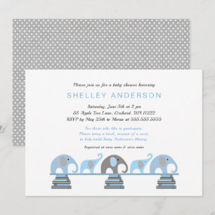 Blue Elephant Baby's eerste Baby shower Kaart
