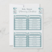 Blue Elephant ballon Baby Boy Shower Checlist Kaart (Voorkant)