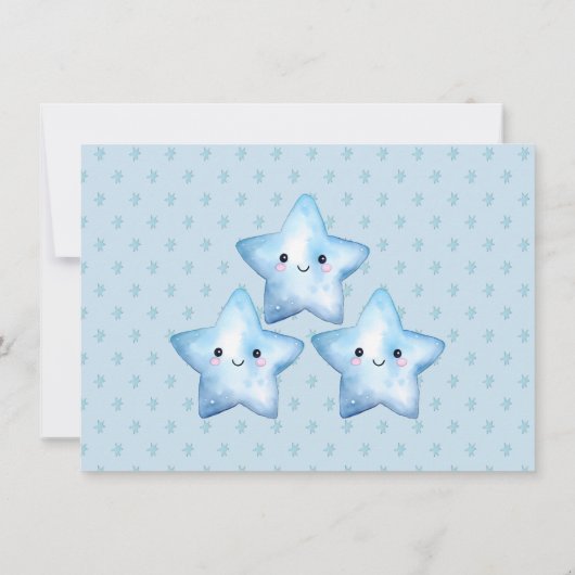 Blue Elephant & Balloon Baby shower Bedankkaart (Achterkant)