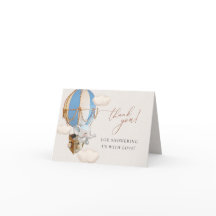 Blue Elephant Balloon Baby shower Hartelijk dank