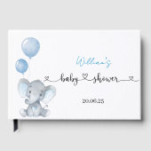 Blue Elephant Balloons Foil Baby Shower Guest Book Gastenboek (Voorkant)