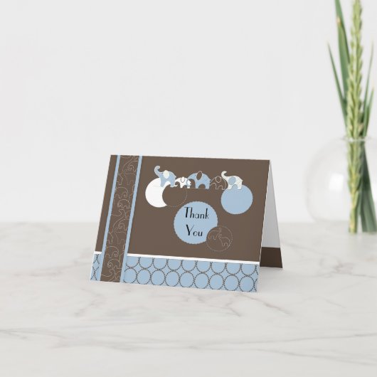 Blue Elephant bedankje Bedankkaart (Voorkant)