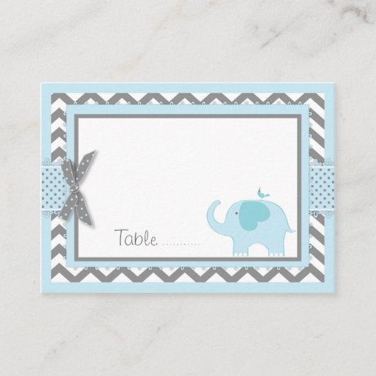 Blue Elephant Bird Place Card Plaatskaartje (Voorkant)
