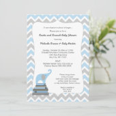 Blue Elephant Book Baby shower, boeken en brunch Kaart (Staand voorkant)