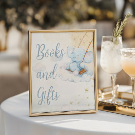 Blue Elephant Books and Gifts Baby Shower Table Poster