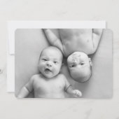 Blue Elephant Bow Stropdas Baby Boy Aankondiging (Achterkant)