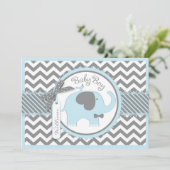 Blue Elephant Bow Stropdas Chevron Print Baby show Kaart (Staand voorkant)