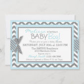 Blue Elephant Bow Stropdas Chevron Print Baby show Kaart (Achterkant)