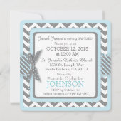 Blue Elephant Bow Stropdas Chevron Print Baptisme Kaart (Achterkant)