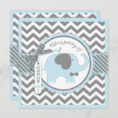 Blue Elephant Bow Stropdas Chevron Print Christeni Kaart (Voorkant / Achterkant)