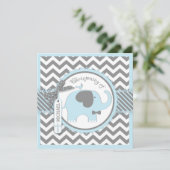 Blue Elephant Bow Stropdas Chevron Print Christeni Kaart (Staand voorkant)