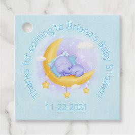 Blue Elephant Boy Baby shower Bedankjes Labels