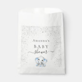 Blue elephant boy Baby shower Bedankzakje (Voorkant)