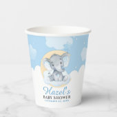 Blue Elephant Boy Baby shower Birthday Papieren Bekers (Voorkant)