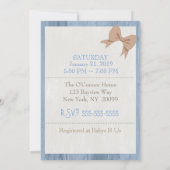 Blue Elephant Boy Baby shower Country Invitation Kaart (Achterkant)