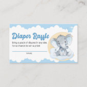 Blue Elephant Boy Baby shower Diaper Raffle Ticket Informatiekaartje (Voorkant)