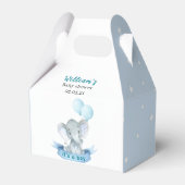 Blue Elephant Boy Baby Shower Favor Box Bedankdoosjes (Voorkant Zijde)