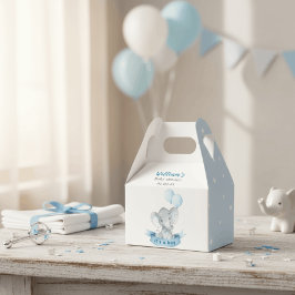 Blue Elephant Boy Baby Shower Favor Box Bedankdoosjes